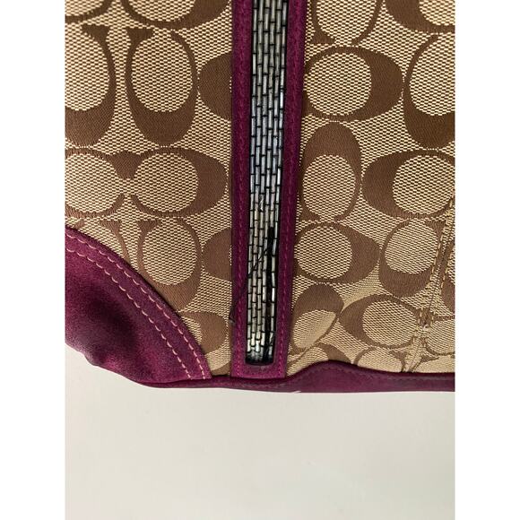 Coach Vintage Signature C Beaded Tote Bag, Early 90's Y2K - Picture 3 of 7